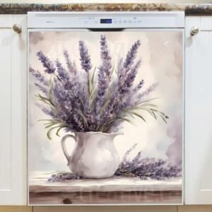 Lavenders in a White Pitcher Magnetic Dishwasher Door Cover