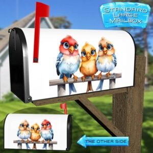 Colorful Bird Trio 2 Rural Farm Mailbox Cover