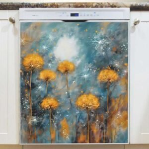 Gorgeous Abstract Dandelions Magnetic Dishwasher Door Cover