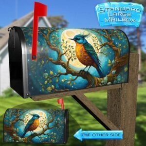 Fantasy Bird in the Moonlight Rural Farm Mailbox Cover