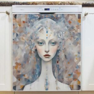 Abstract Snow Queen Portrait Magnetic Dishwasher Door Cover