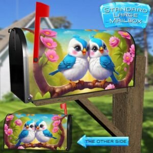 Cute Chibi Bird Couple Rural Farm Mailbox Cover