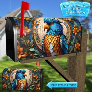Colorful Mosaic Parrot Rural Farm Mailbox Cover