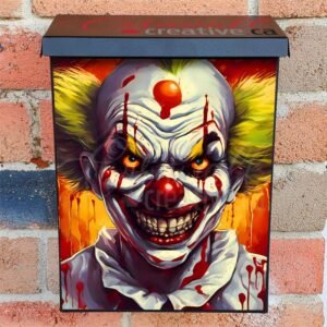 Creepy Zombie Clown Portrait Colonial Mailbox Cover