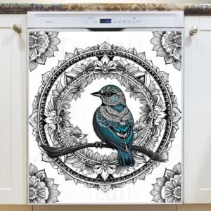 Folklore Mandala Bird Magnetic Dishwasher Door Cover