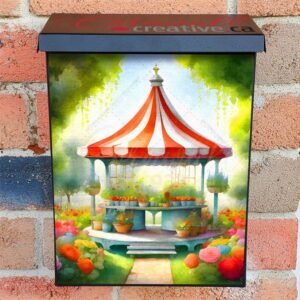 Pretty Flower Gazebo Colonial Mailbox Cover