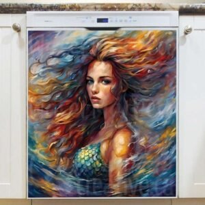 Lovely Young Mermaid Magnetic Dishwasher Door Cover