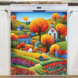 Little Houses in the Valley Magnetic Dishwasher Door Cover