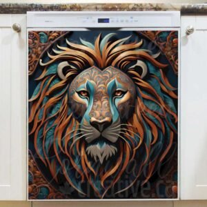Gorgeous Lion Portrait Magnetic Dishwasher Door Cover