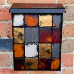 Modern Abstract Grungy Squares Colonial Mailbox Cover