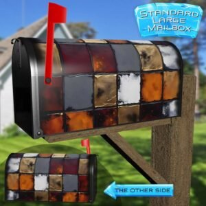 Modern Abstract Grungy Squares Rural Farm Mailbox Cover