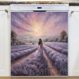 Girl in the Lavender Field 3 Magnetic Dishwasher Door Cover