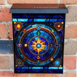 Stained Glass Tarot Design Colonial Mailbox Cover