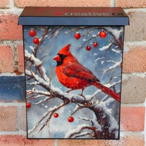 Little Red Christmas Cardinal Colonial Mailbox Cover