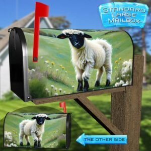 Cute Valais Blacknose Sheep Rural Farm Mailbox Cover