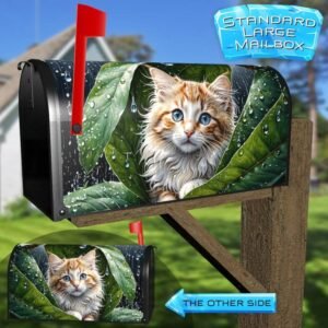 Cute Kitten in the Rain Rural Farm Mailbox Cover