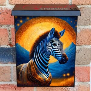 Beautiful Zebra in the Moonlight Colonial Mailbox Cover