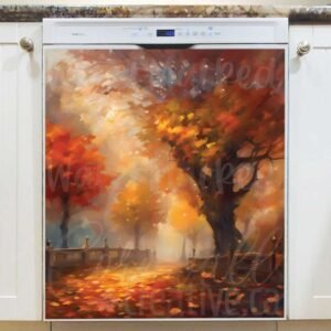 Foggy Autumn Evening Magnetic Dishwasher Door Cover