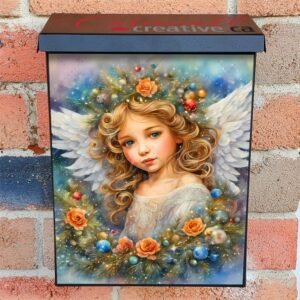 Christmas Angel with Flowers Colonial Mailbox Cover