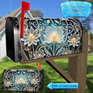 Delicate White Flower Design Rural Farm Mailbox Cover
