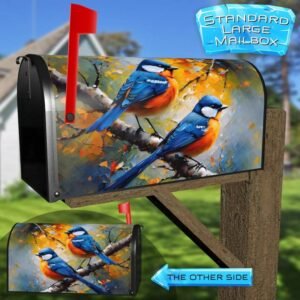 Pretty Bird Couple on the Tree Rural Farm Mailbox Cover