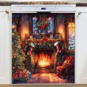 Cozy Victorian Fireplace Magnetic Dishwasher Door Cover