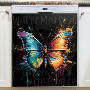 Abstract Midnight Butterfly Magnetic Dishwasher Door Cover
