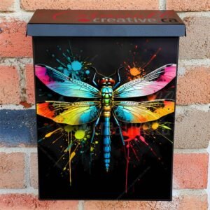 Abstract Midnight Dragonfly Colonial Mailbox Cover