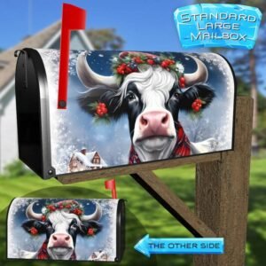 Christmas Day at the Farmhouse Rural Farm Mailbox Cover