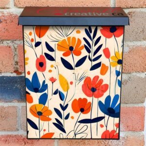 Little Abstract Flowers Colonial Mailbox Cover