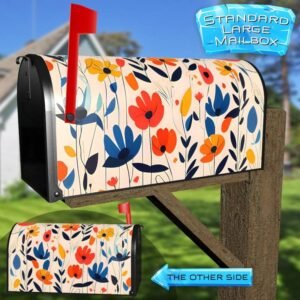 Little Abstract Flowers Rural Farm Mailbox Cover