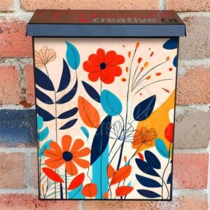 Modern Abstract Flowers Colonial Mailbox Cover