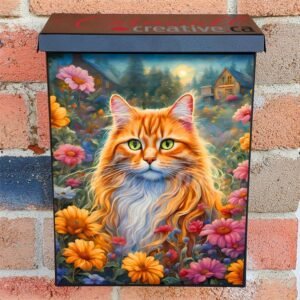 Orange Maine Coon Cat Colonial Mailbox Cover