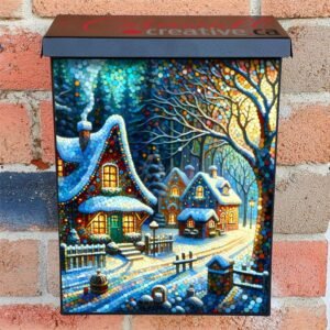 Cozy Christmas Houses Colonial Mailbox Cover