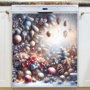 Beautiful Rustic Christmas Decor Magnetic Dishwasher Door Cover