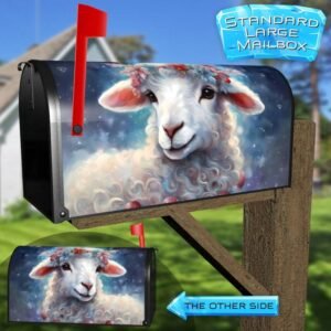 Little Christmas Lamb Rural Farm Mailbox Cover