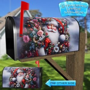 Cute Santa with Flowers Rural Farm Mailbox Cover