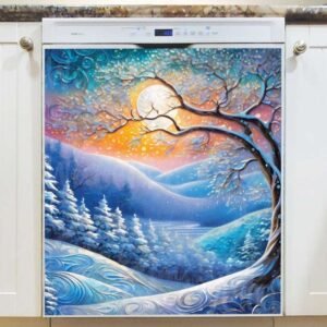 Winter Night in the Meadow Magnetic Dishwasher Door Cover