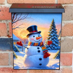 Christmas Morning Snowman Colonial Mailbox Cover