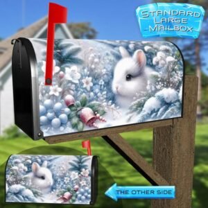 Little Christmas Bunny 2 Rural Farm Mailbox Cover