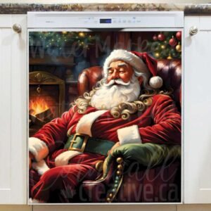 Tired Santa Magnetic Dishwasher Door Cover