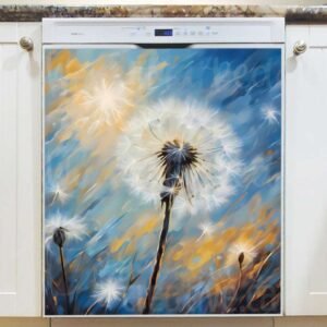 Dandelions in the Wind 2 Magnetic Dishwasher Door Cover