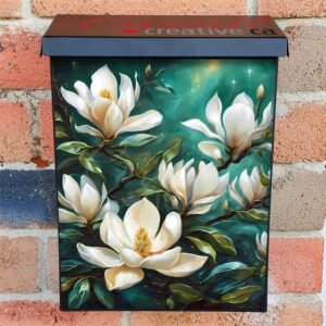 Delicate White Magnolias 2 Colonial Mailbox Cover