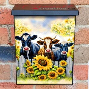 Farmhouse Cow Trio 2 Colonial Mailbox Cover