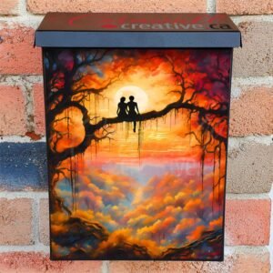Love Couple in a Beautiful Forest Colonial Mailbox Cover