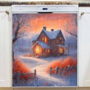 Lovely Winter Sunset Magnetic Dishwasher Door Cover