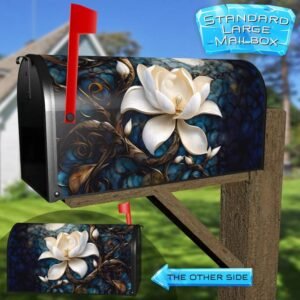 Blooming Midnight Magnolias Rural Farm Mailbox Cover