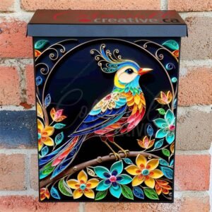 Ornate Folklore Bird Colonial Mailbox Cover