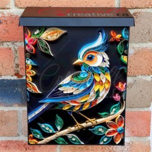 Ornate Folk Bird Colonial Mailbox Cover