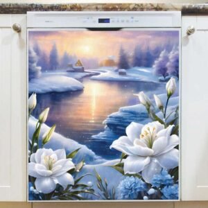 Early Snow at the River Magnetic Dishwasher Door Cover